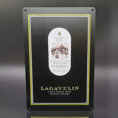 Lagavulin Islay Single Malt Scotch Whisky Vintage Alu Blechschild 20 x 30cm