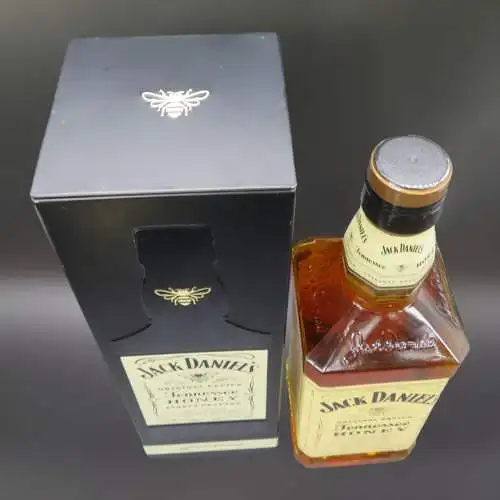 Jack Daniels Honey Tennessee Whiskey Likör mit  Limitierte Metall Sammlerdose.