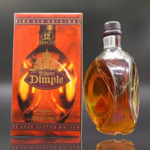 Dimple 1990s 12 Jahre Fine Old Original De Luxe Scotch Whisky mit Geschenkbox