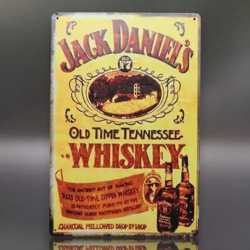 Jack Daniel's Old Time Tennessee Whiskey Vintage Nostalgie Blechschild 20x30cm..