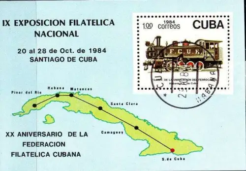 KUBA CUBA [1984] MiNr 2898 Block 87 ( O/used ) Eisenbahn