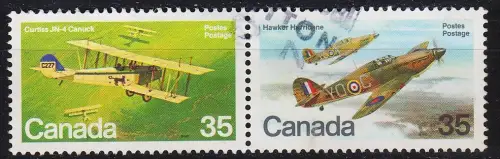 KANADA CANADA [1980] MiNr 0787+86 Zdr ( O/used ) [01] Flugzeug