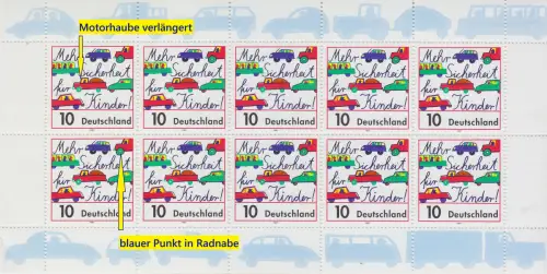 GERMANY BUND [1997] MiNr 1954 ( **/mnh ) [01] 10er Plattenfehler [A05]