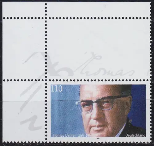 GERMANY BUND [1997] MiNr 1963 L ( **/mnh ) mit Leerfeld