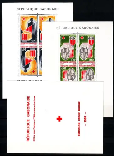 GABUN GABON [1967] MiNr 0279-80 Block 6-7 ( **/mnh ) Rotes Kreuz