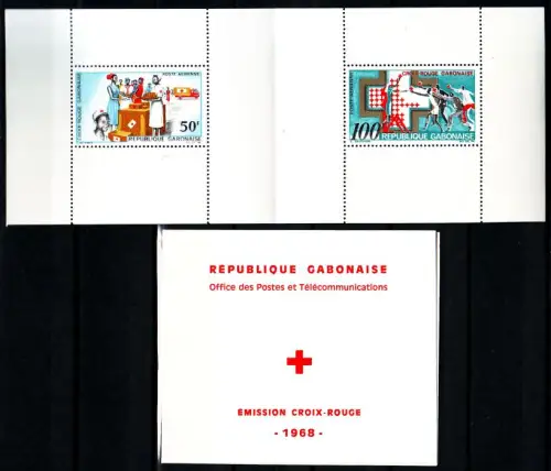 GABUN GABON [1968] MiNr 0306-07 Markenheft ( **/mnh ) Rotes Kreuz