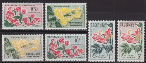 GABUN GABON [1961] MiNr 0160-65 ( **/mnh ) Blumen