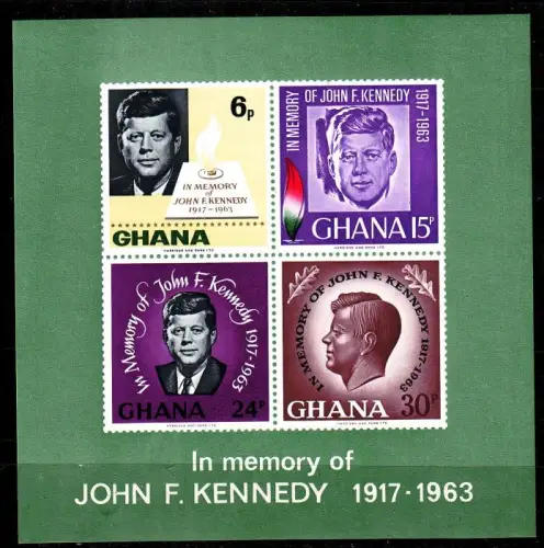 GHANA [1965] MiNr 0246-49 Block 19 ( **/mnh ) Kennedy
