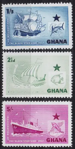 GHANA [1957] MiNr 0017-19 ( **/mnh ) Schiffe