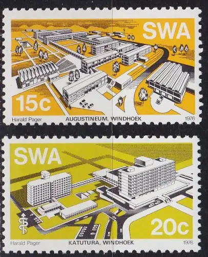 SÜDWEST AFRIKA SOUTHWEST AFRICA [1976] MiNr 0423-24 ( **/mnh ) Bauwerke