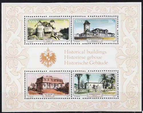 SÜDWEST AFRIKA SOUTHWEST AFRICA [1977] MiNr 0436-39 Block 3 ( **/mnh ) Bauwerke