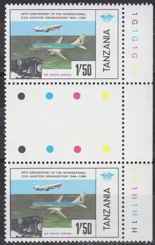 TANSANIA TANZANIA [1984] MiNr 0247 ( **/mnh ) [01] Flugzeug 3er Farbampel
