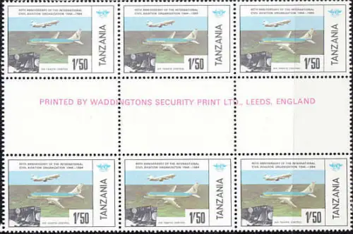 TANSANIA TANZANIA [1984] MiNr 0247 ( **/mnh ) [02] Flugzeug 6er Druckvermerk