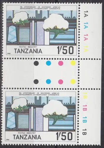 TANSANIA TANZANIA [1985] MiNr 0254 ( **/mnh ) [02] 3er Farbampel