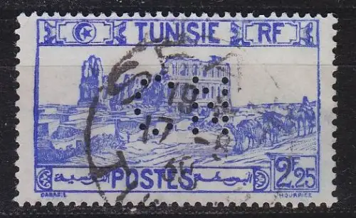 TUNESIEN TUNISIA [1934] MiNr 0205 ( O/used ) perfin