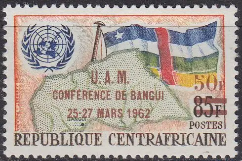 ZENTRALAFRIKA CENTRAL AFRICA [1962] MiNr 0023 ( **/mnh )