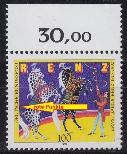 GERMANY BUND [1992] MiNr 1600 F03 ( **/mnh ) Plattenfehler