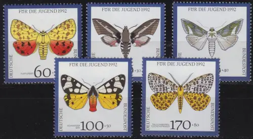 GERMANY BUND [1992] MiNr 1602-06 ( **/mnh ) Schmetterlinge