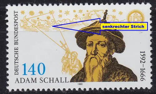 GERMANY BUND [1992] MiNr 1607 F33 ( **/mnh ) Plattenfehler