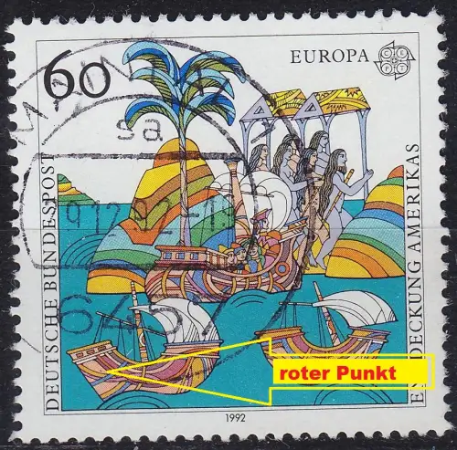 GERMANY BUND [1992] MiNr 1608 F6 ( O/used ) [01] CEPT Plattenfehler