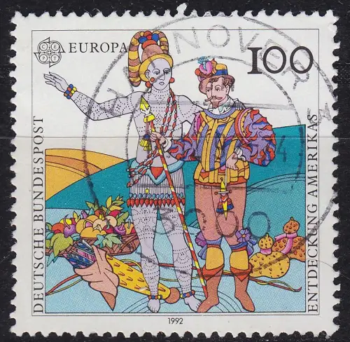 GERMANY BUND [1992] MiNr 1609 F15 ( O/used ) [01] CEPT Plattenfehler