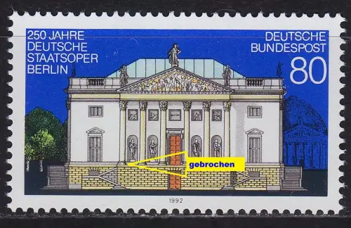 GERMANY BUND [1992] MiNr 1625 F2,I ( **/mnh ) [01] Plattenfehler