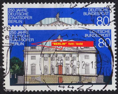 GERMANY BUND [1992] MiNr 1625 F5 ( O/used ) [01] Plattenfehler