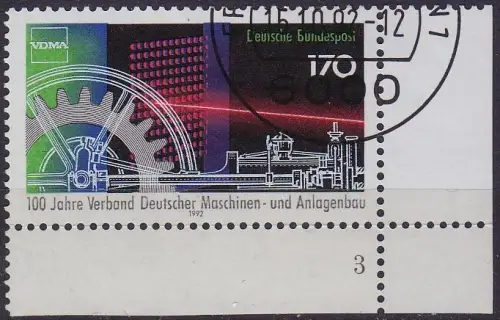 GERMANY BUND [1992] MiNr 1636 ( O/used ) [01] Eckrand FormNr