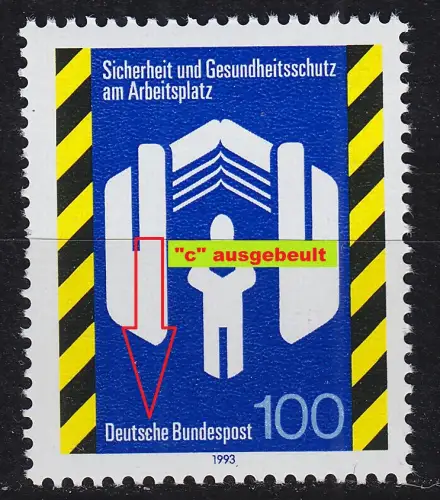GERMANY BUND [1992] MiNr 1649 F30 ( **/mnh ) Plattenfehler