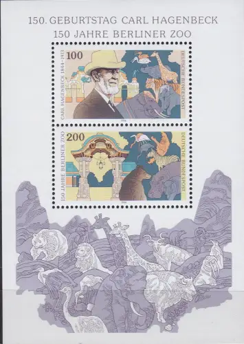 GERMANY BUND [1994] MiNr 1734-35 Block 28 ( **/mnh ) Tiere