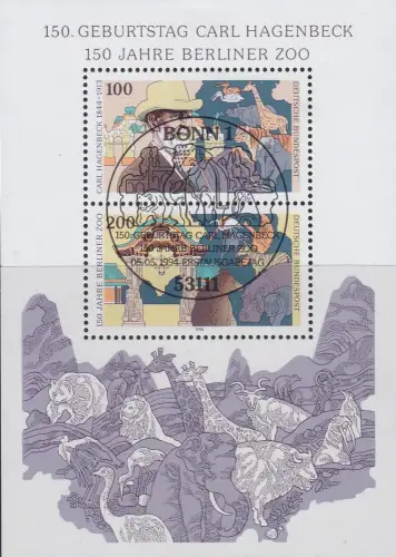 GERMANY BUND [1994] MiNr 1734-35 Block 28 ( Sonder-O/used ) Tiere