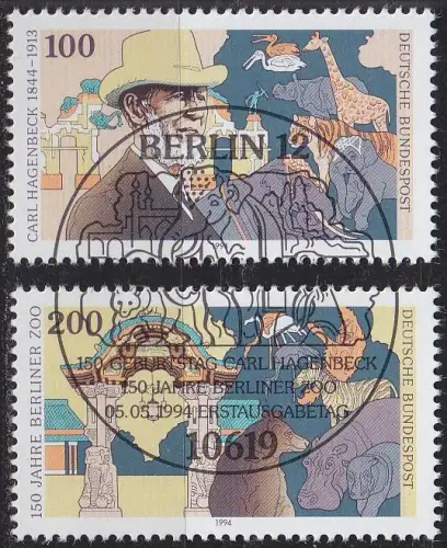 GERMANY BUND [1994] MiNr 1734-35 ( O/used ) Tiere