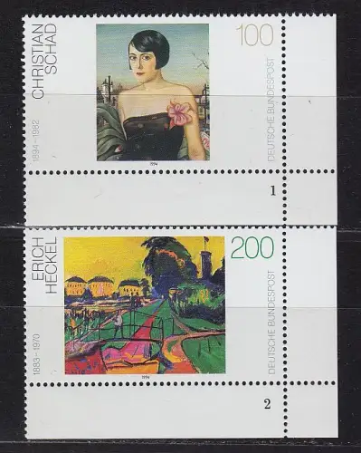 GERMANY BUND [1994] MiNr 1748 ex ( **/mnh ) [01] Gemälde FormNr Eckrand