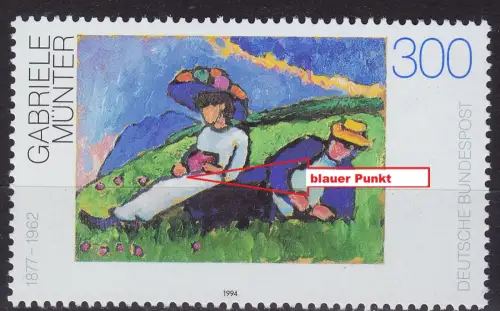 GERMANY BUND [1994] MiNr 1750 F13,IV ( **/mnh ) Gemälde Plattenfehler