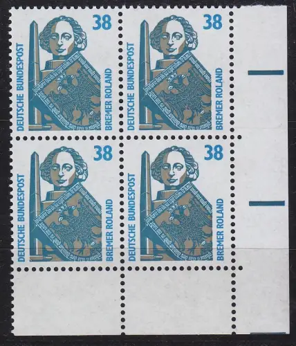 GERMANY BUND [1989] MiNr 1400 ( **/mnh ) [03] Sehenswürdigkeiten 4er Eckrand
