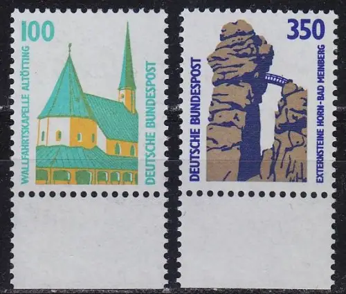GERMANY BUND [1989] MiNr 1406-07 A ( **/mnh ) [02] Sehenswürdigkeiten URand