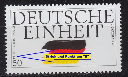 GERMANY BUND [1990] MiNr 1477 F29,II ( **/mnh ) Plattenfehler