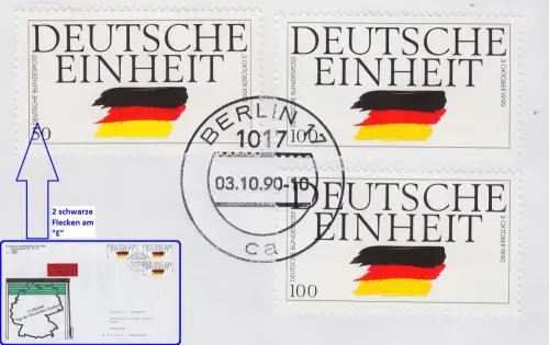GERMANY BUND [1990] MiNr 1477 F29,II ( FDC ) [01] Plattenfehler