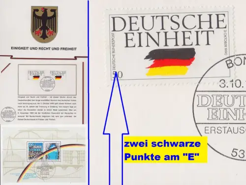 GERMANY BUND [1990] MiNr 1477 F29,II ( FDC ) [02] Plattenfehler