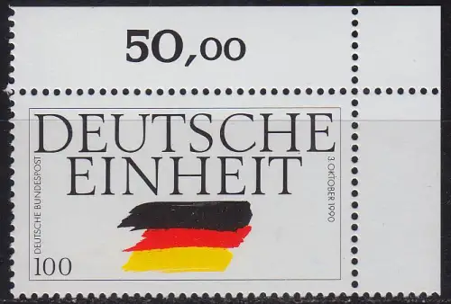 GERMANY BUND [1990] MiNr 1478 ( **/mnh ) [01] Eckrand