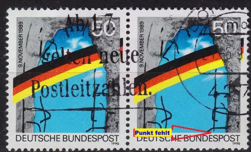 GERMANY BUND [1990] MiNr 1481 F44 2er ( O/used ) [01] Plattenfehler