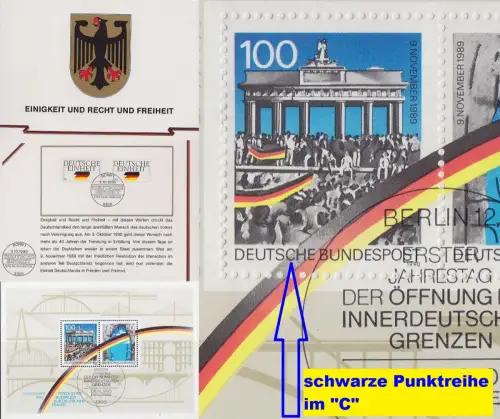 GERMANY BUND [1990] MiNr 1481-82 Block 22 I ( FDC ) [01] Plattenfehler