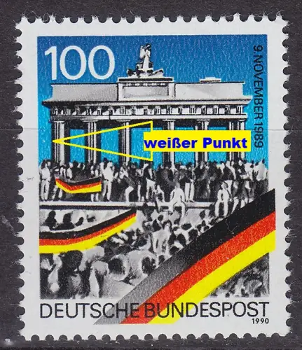 GERMANY BUND [1990] MiNr 1482 F15 ( **/mnh ) Plattenfehler
