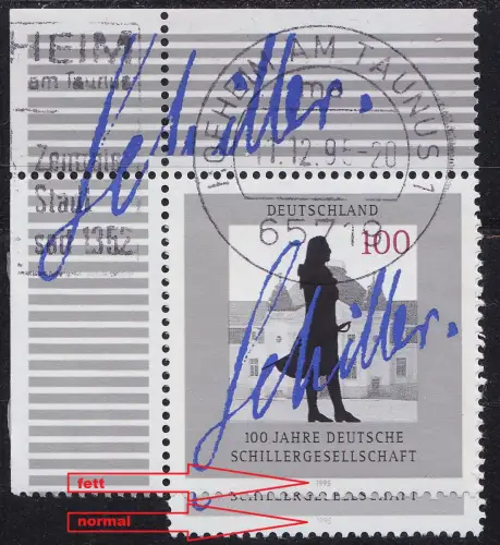 GERMANY BUND [1995] MiNr 1792 F1 ( O/used ) Plattenfehler