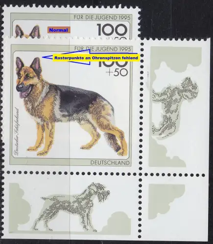 GERMANY BUND [1995] MiNr 1799 F6,I ( **/mnh ) [01] Tiere Plattenfehler