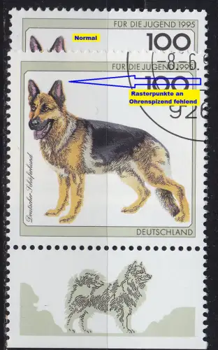 GERMANY BUND [1995] MiNr 1799 F6,I ( O/used ) [01] Tiere Plattenfehler