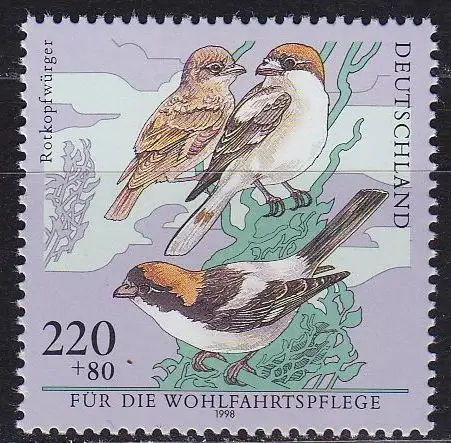GERMANY BUND [1998] MiNr 2019 ( **/mnh ) Vögel