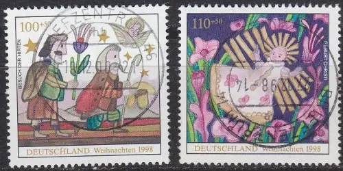 GERMANY BUND [1998] MiNr 2023-24 ( O/used ) Weihnachten