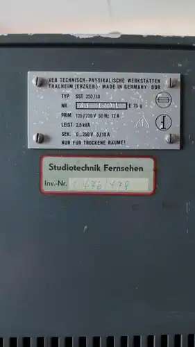 RFT Sparstelltrafo Transformator SST 250/10 DDR 0-250V 10A