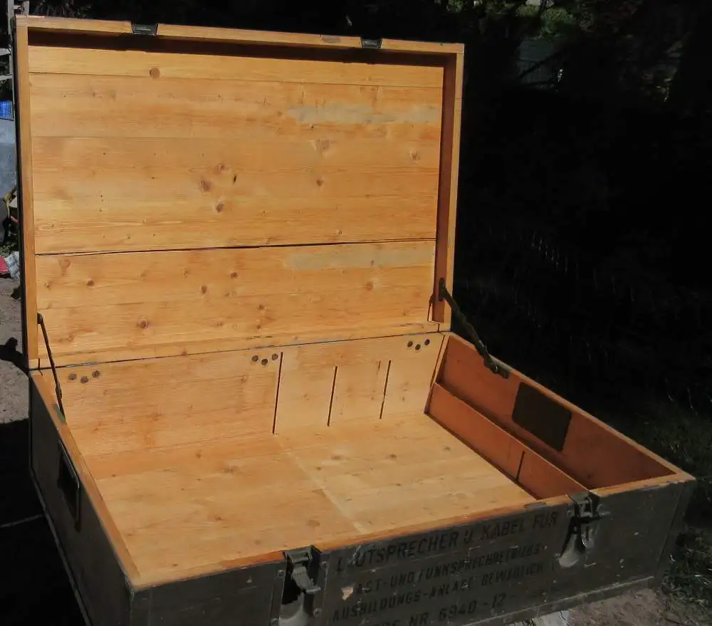  Transportkiste Holzkiste Bundeswehr für Ausbildung  Funksprechbetrieb 60-80er 10